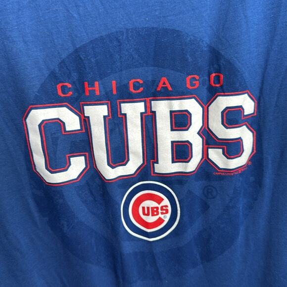 MLB Cubs Chicago Genuine Merchandise S/S V-Neck Shirt Graphic Logo W1660 Sz M - Picture 6 of 6